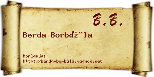 Berda Borbála névjegykártya